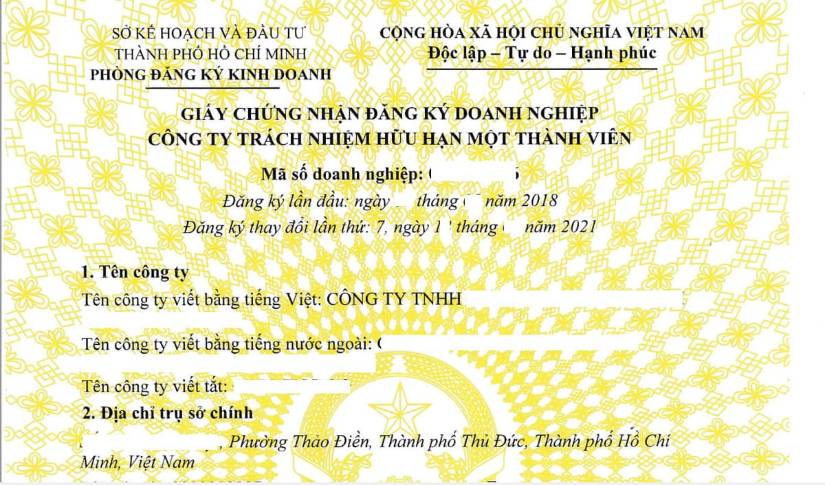 Cập nhật địa chỉ doanh nghiệp trên Giấy chứng nhận đăng ký doanh nghiệp sau khi thay đổi địa giới hành chính 
